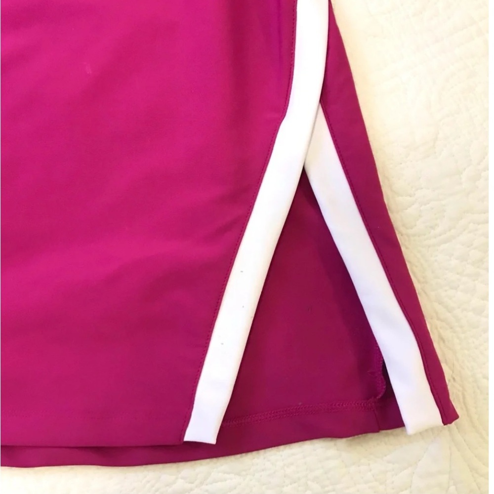 Sage Collective Raspberry Pink Athletic Mini Dress with White Trim - Picture 4 of 7